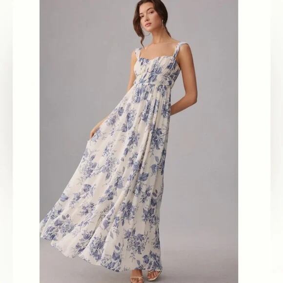 Reformation Jayde Maxi Dress - Lupine Floral Size 12 - Picture 2 of 16